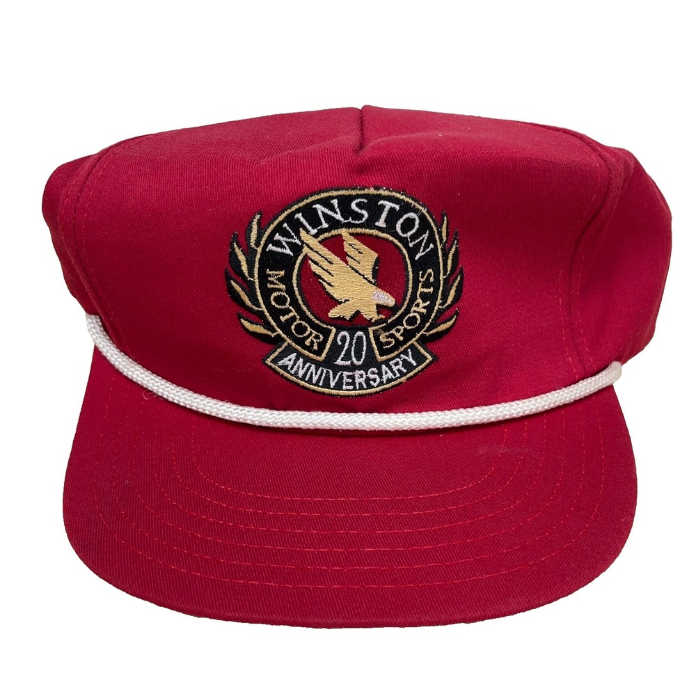 Vintage Winston Hat Cap Snapback‎ Cigarette 90s Y2K Nascar Motosports 20th Rope